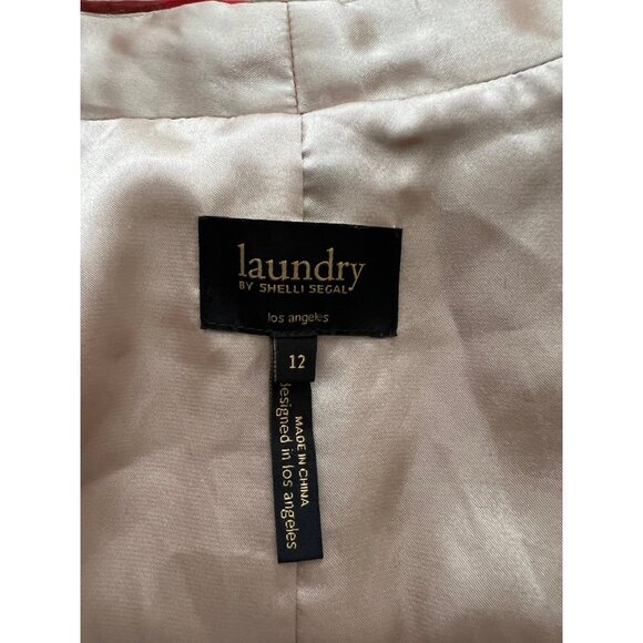 Laundry By Shelli Segal Colorful Abstract Print Wrap Dress Size 12 With Long She - Picture 5 of 13